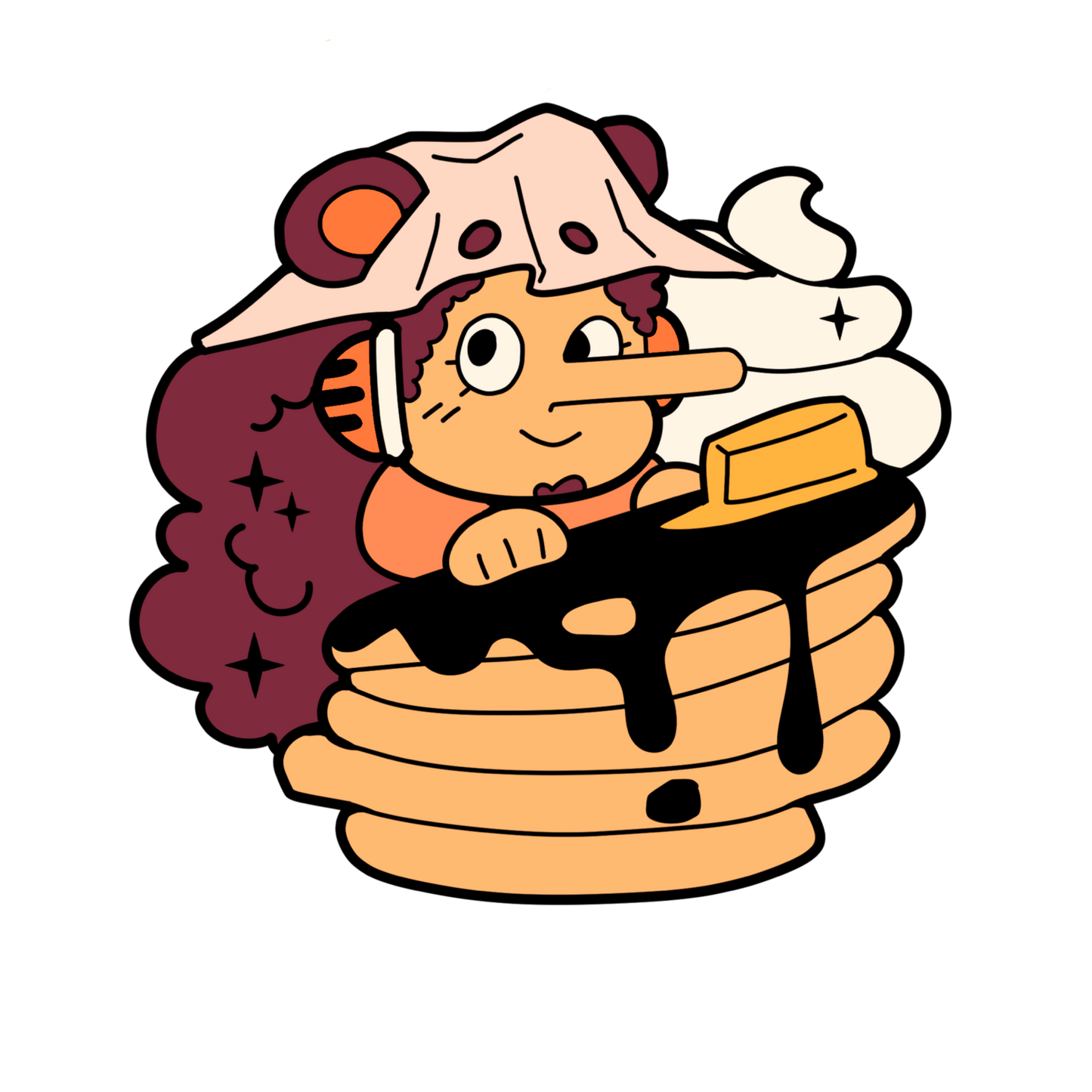 Straw Cat Cafe Enamel Pin